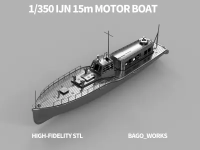 1-350 IJN 15m Motor Boat STL 3D print model