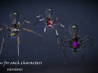 SpiderMech01 Low-poly 3D model