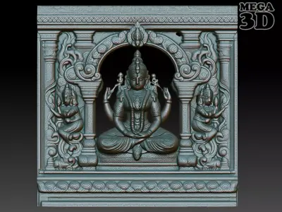 Indian Temple Wall basrelief 19 240619 3D print model