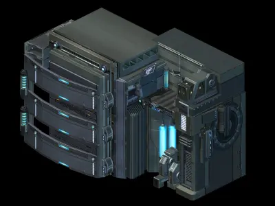 Machinery Factory - Wall 01 3D model