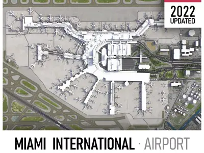 Miami Airport Low-poly 3D model