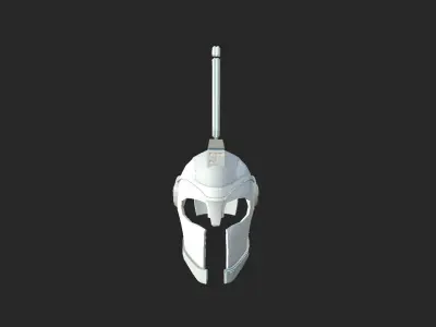 SciFi Spartan Helmet 01 White Blue - Character Design Low-poly 3D model