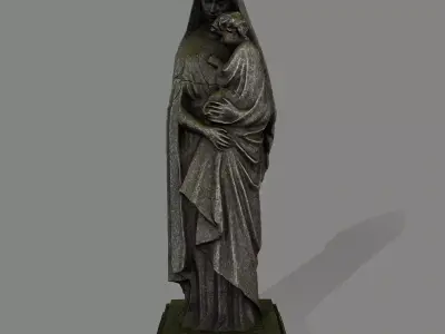 Woman Statue Low-poly 3D model