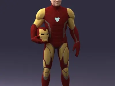 000291 Man in Futuristic Armored Suit with Helmet 1001 3D model