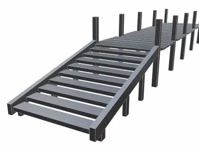 Old Pier - PBR Low-poly 3D model