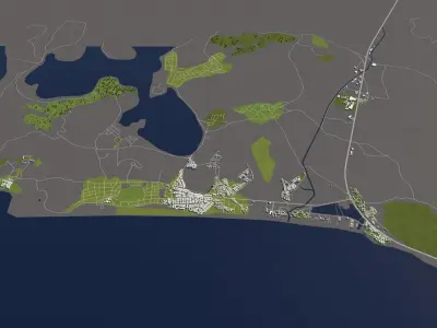 Moria Greece 50x50km 3D model