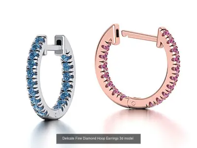 4 Earrings Collection with Discount  3D Model Pack