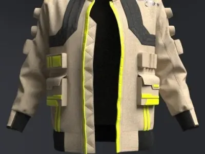 Sci-Fi Male Jacket - 54 Marvelous Designer and Clo3D 3D model