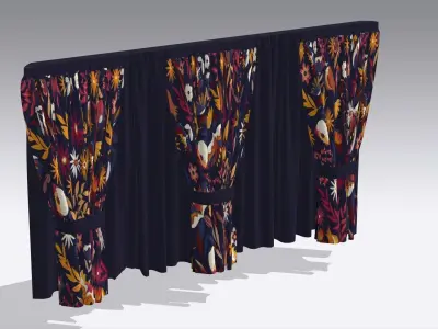 Curtain Low-poly 3D model