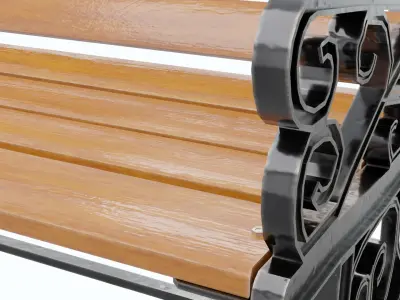 Street Bench V1 Low-poly 3D model