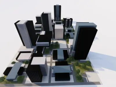 City-modern city- urban 3D model