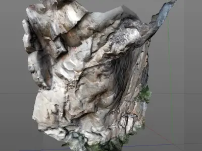 3D Scanned Rock and Cliff face 002 3D model
