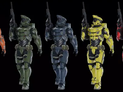 Sci-fi Armored Soldier 3D model