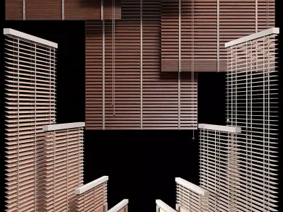 WOODEN JALOUSIE Low-poly 3D model