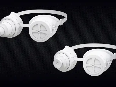 06 Steampunk Goggles | Game Ready | Base Meshes | Set 01