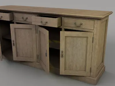 Old storage Cabinet Low-poly 3D model