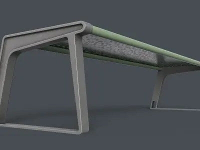Metal Modern Bench 12 PBR Game Ready Low-poly 3D model