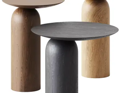 Wooden Coffee Side Table Disco by Basta 3D model