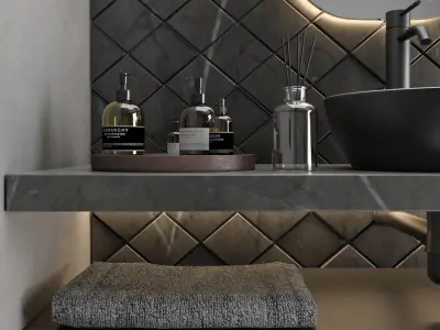 Black bathroom  3D model