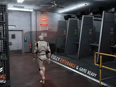 Modular Shooting Range Low-poly 3D model