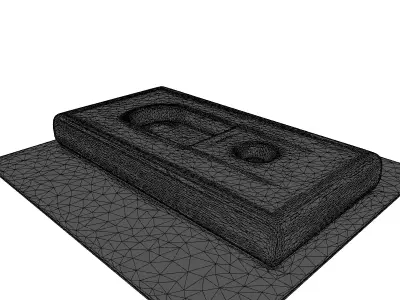 Modern Metal Door Handle Escutcheon Plate Low-poly 3D model