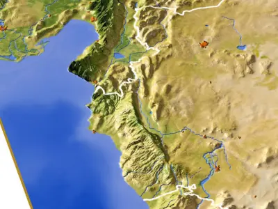 Syria High resolution 3D relief maps 3D model