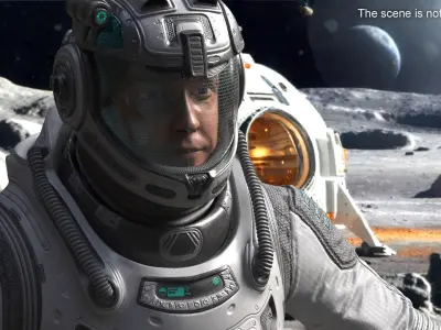  Futuristic Astronaut with Transparent Visor 