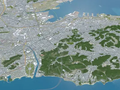 Dalian Liaoning China 130km AI Low-poly 3D model