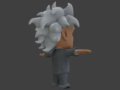 Cartoon Albert Einstein Not Rigged 3D model