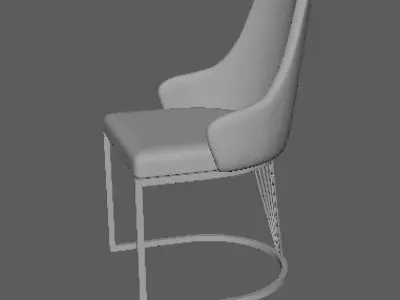 chair with gold legs 3D model buy