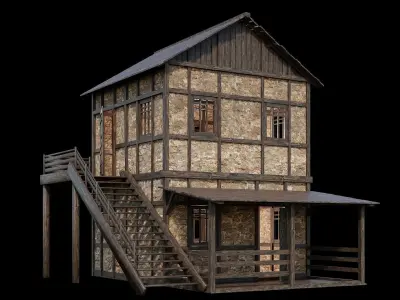 Medieval Village Asset 06 - 4K Textures Game Ready Low-poly 3D model