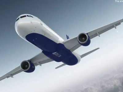  Delta Air Lines Airbus A321 NEO with Interior Rigged for Maya 