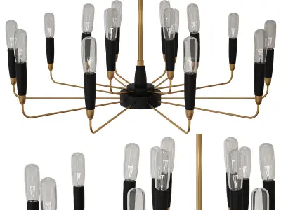Chandelier low poly 3d models collection 10 pieces Low-poly 3D model by 3dFront from CGTrader
