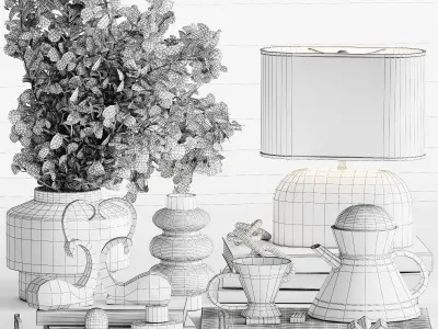 Decorative Set 020 Low-poly 3D model