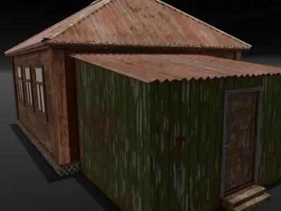 Rusted Old House Low-poly 3D model