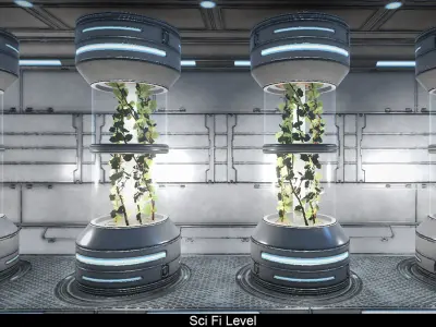 Sci Fi level Low-poly 3D model