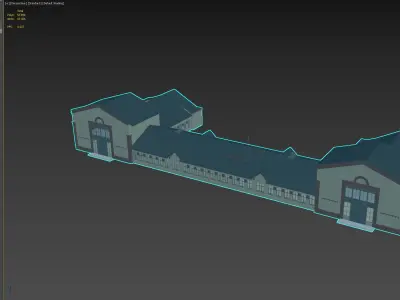 Modern Educational Facility Building with L-Shaped Layout 3D model