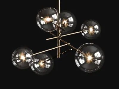 Chandelier Gallotti and Radice Bolle 6 lights 3D model