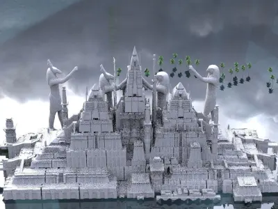 Ancient Temple of Set Kit bash 3D model
