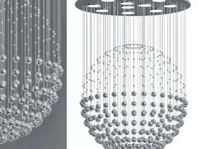 Contemporary Crystal Ball Chandelier 3D model