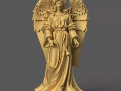 Elegant Christmas Angel STL 3D Printable 3D print model