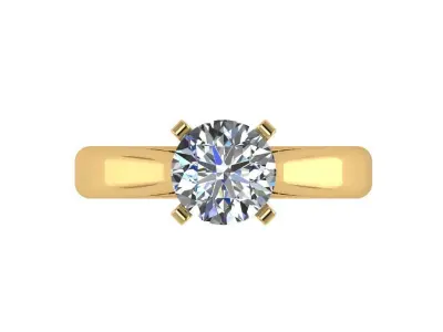 Ring066 solitaire engagement ring gold 3D print model