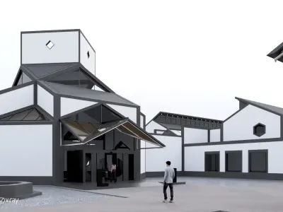 Suzhou Museum - Entire building and Art galleries 3D model