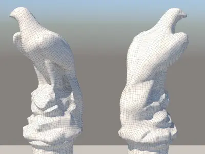 Eagle Satue Concrete 3D model