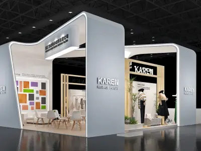 Booth Exhibition Stand Stall 10x8m Height 440cm 4 Open 3D model 3D model