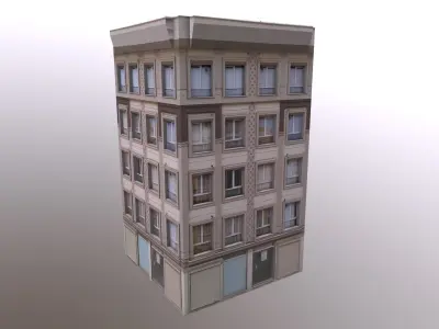 Architectural Building-1 Low-poly 3D model