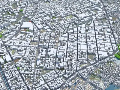 Davao City Philippines 40km Low-poly 3D model