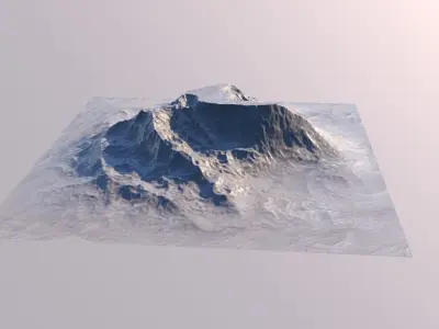 Iceberg Mountain Landscape 3D Model Sci Fi Futuristic Object 3D model
