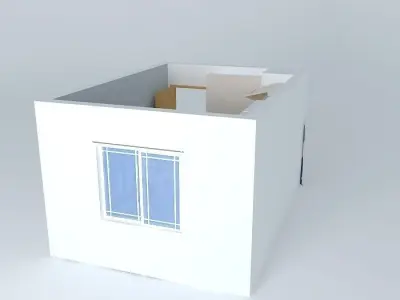 Kitchen room with door Free 3D model