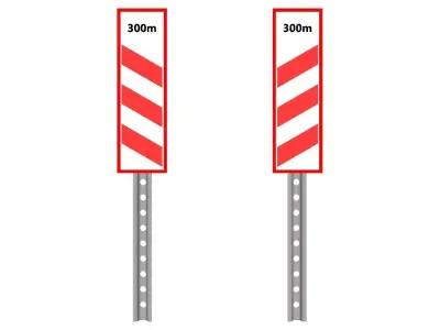 railway level crossing 300m 3D model